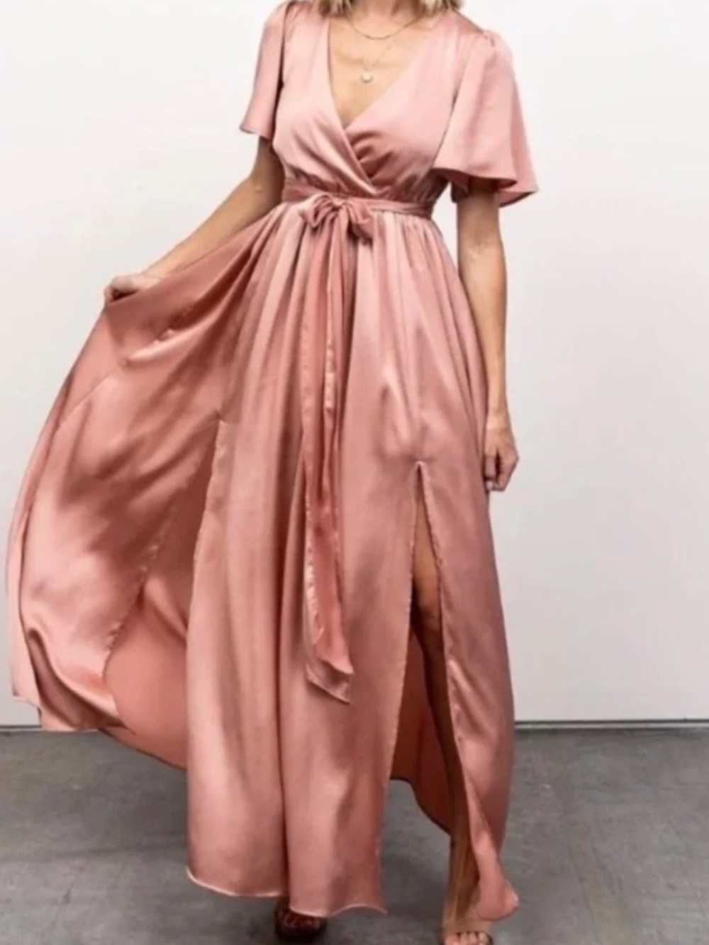 Baltic born satin pink dress xl